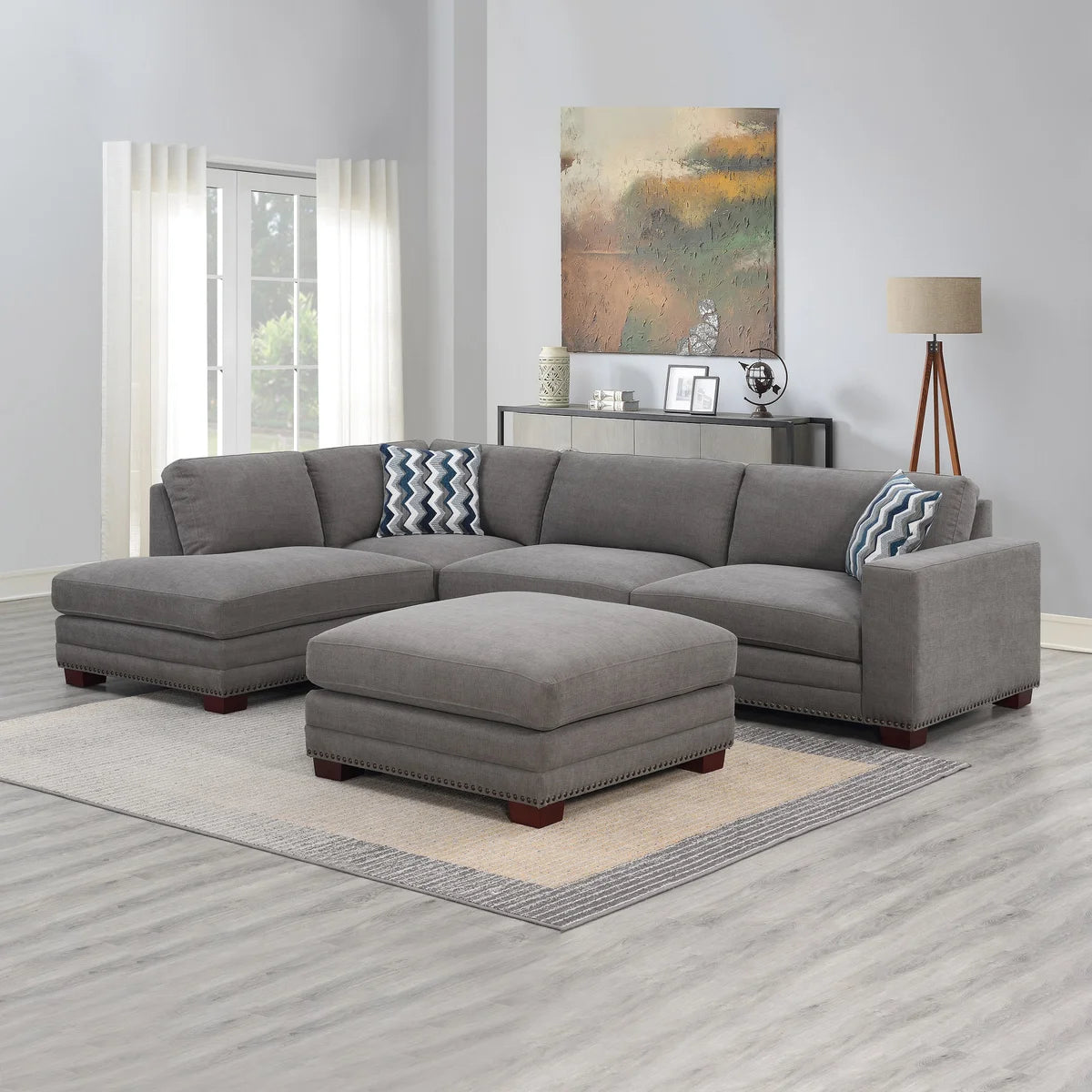 Penelope Fabric Sectional with Ottoman