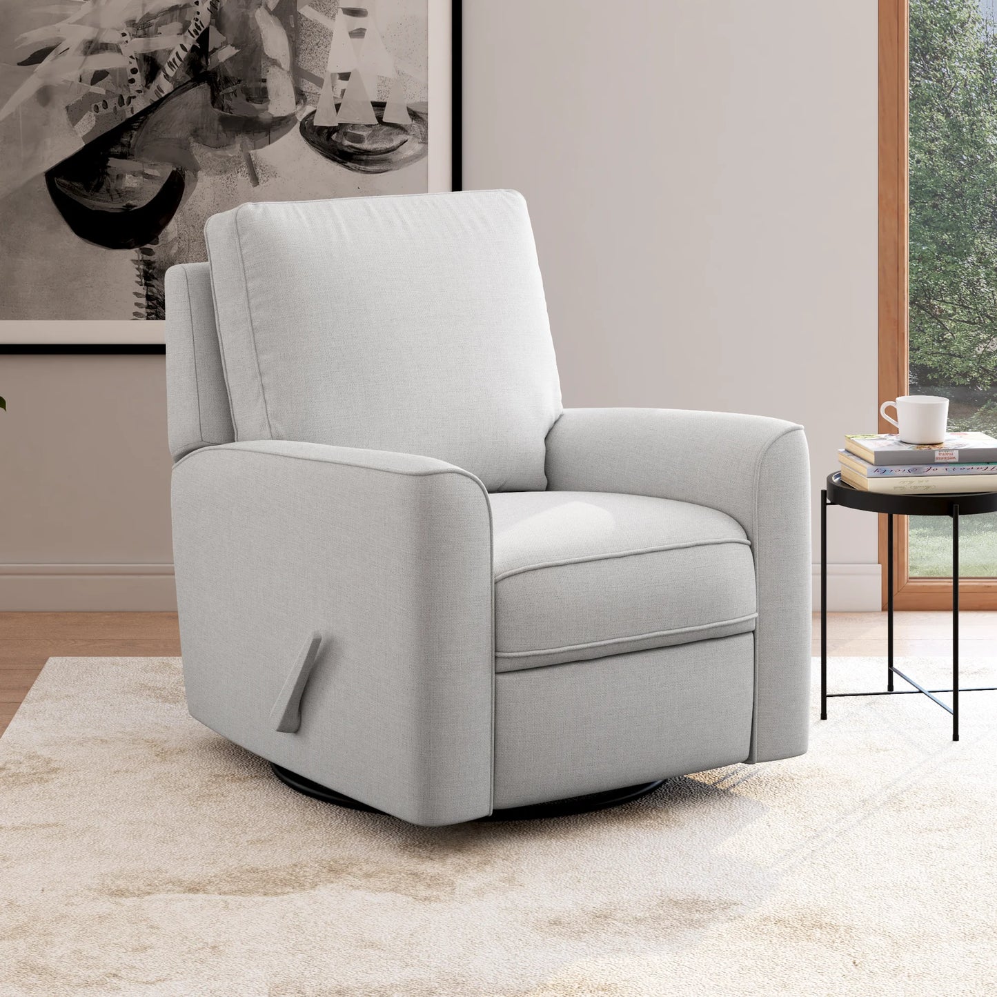 Sillón reclinable giratorio de tela Paxley de True Innovations