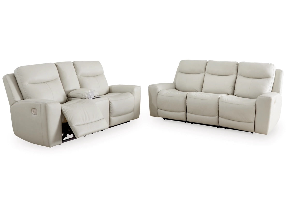 Sofá reclinable y sofá de dos plazas de cuero con doble mecanismo eléctrico Mindanao