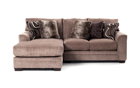 Seccional de 2 piezas Luxe Gray con chaise longue