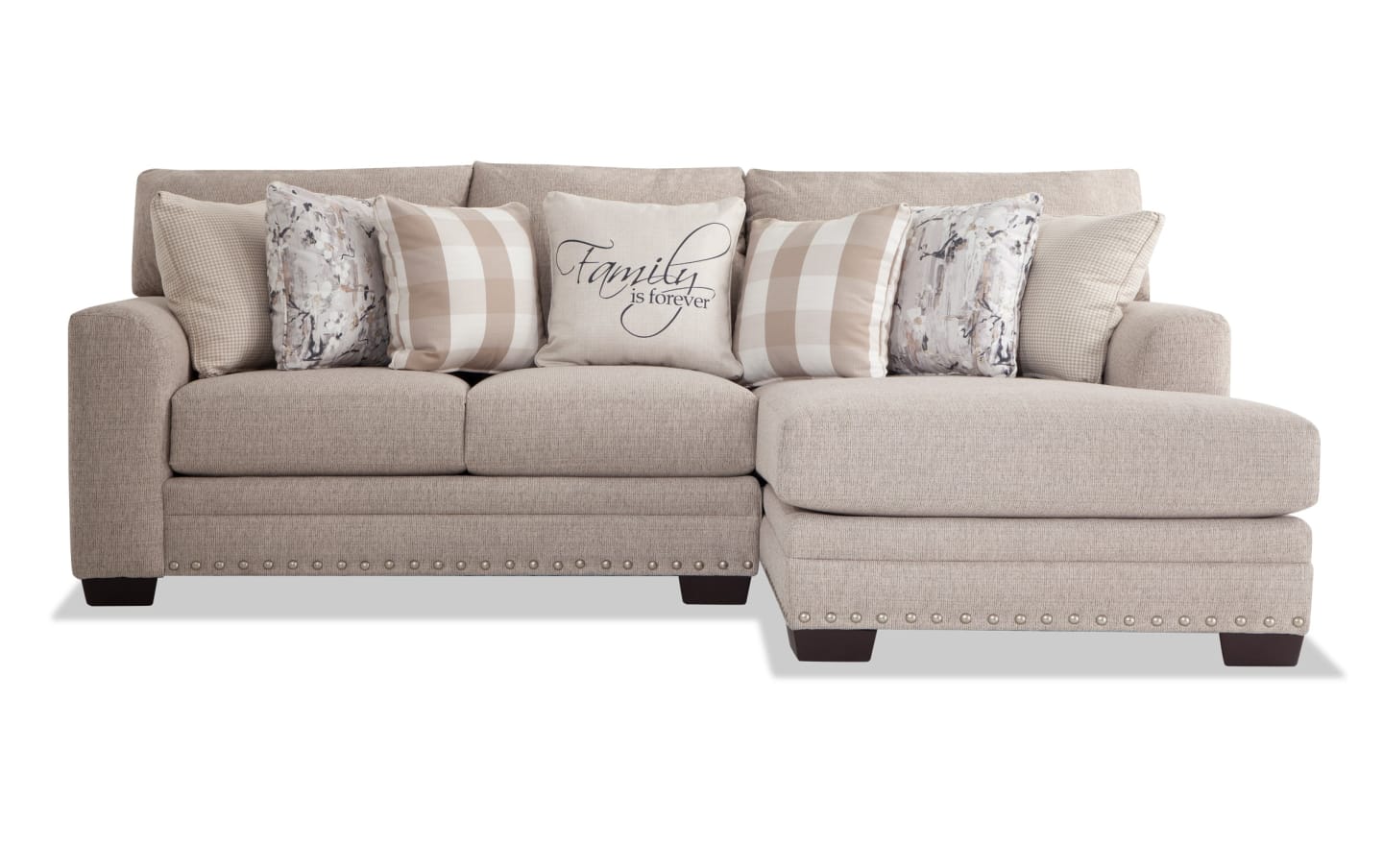 Cottage Chic Beige Chaise Sectional