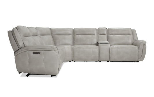 Seccional reclinable eléctrico de 5 piezas Sahara Stone con reposacabezas eléctrico