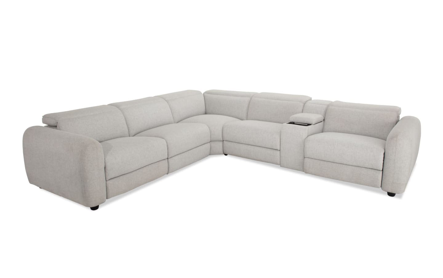 Moonlight Dove Power Reclining Sectional with Power Headrest