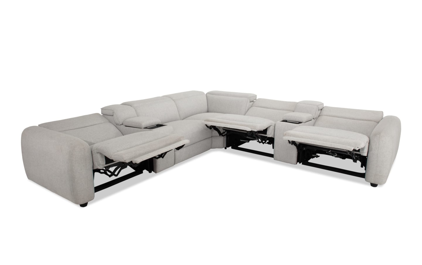 Moonlight Dove Power Reclining Sectional with Power Headrest