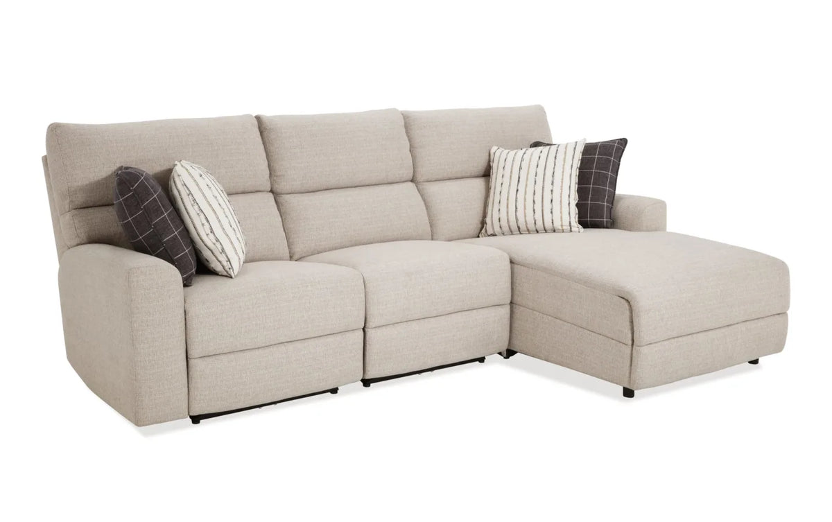 Modern Farmhouse Beige Chaise Power Reclining Sectional