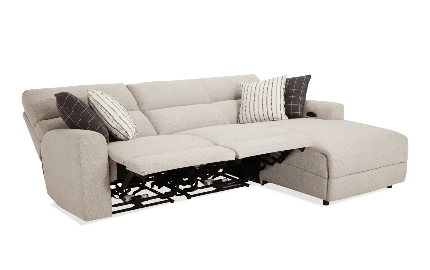 Modern Farmhouse Power Reclining Chaise Sectional