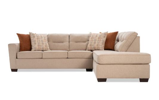 Chaise seccional de dos piezas Dylan Beige