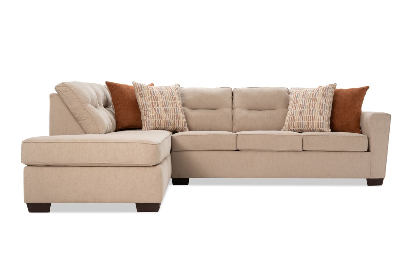 Chaise seccional de dos piezas Dylan Beige