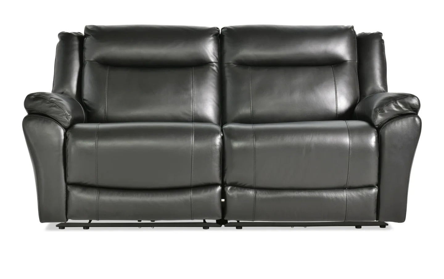Frontier Black Leather Reclining Sofa & Loveseat Set