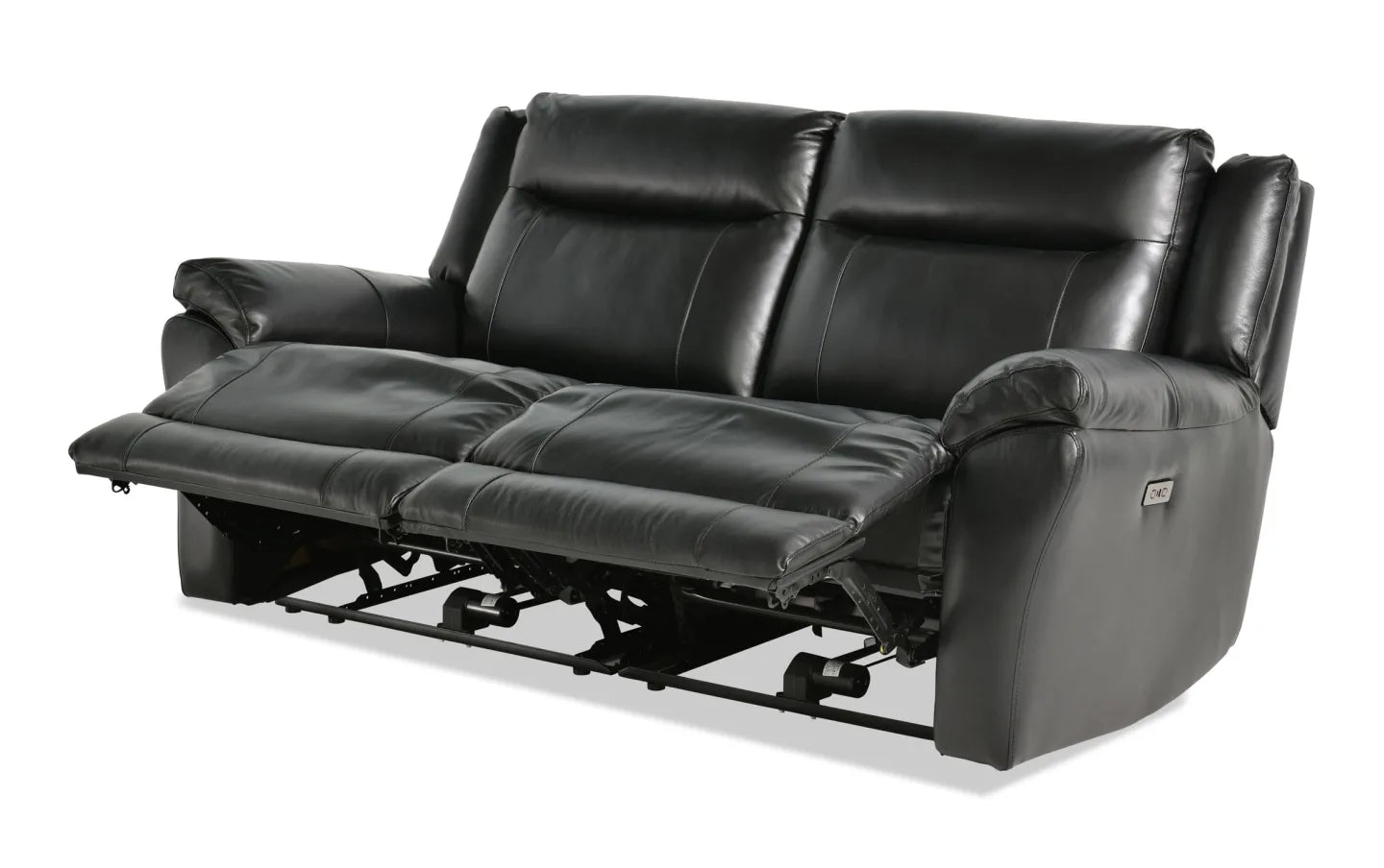 Frontier Black Leather Reclining Sofa & Loveseat Set