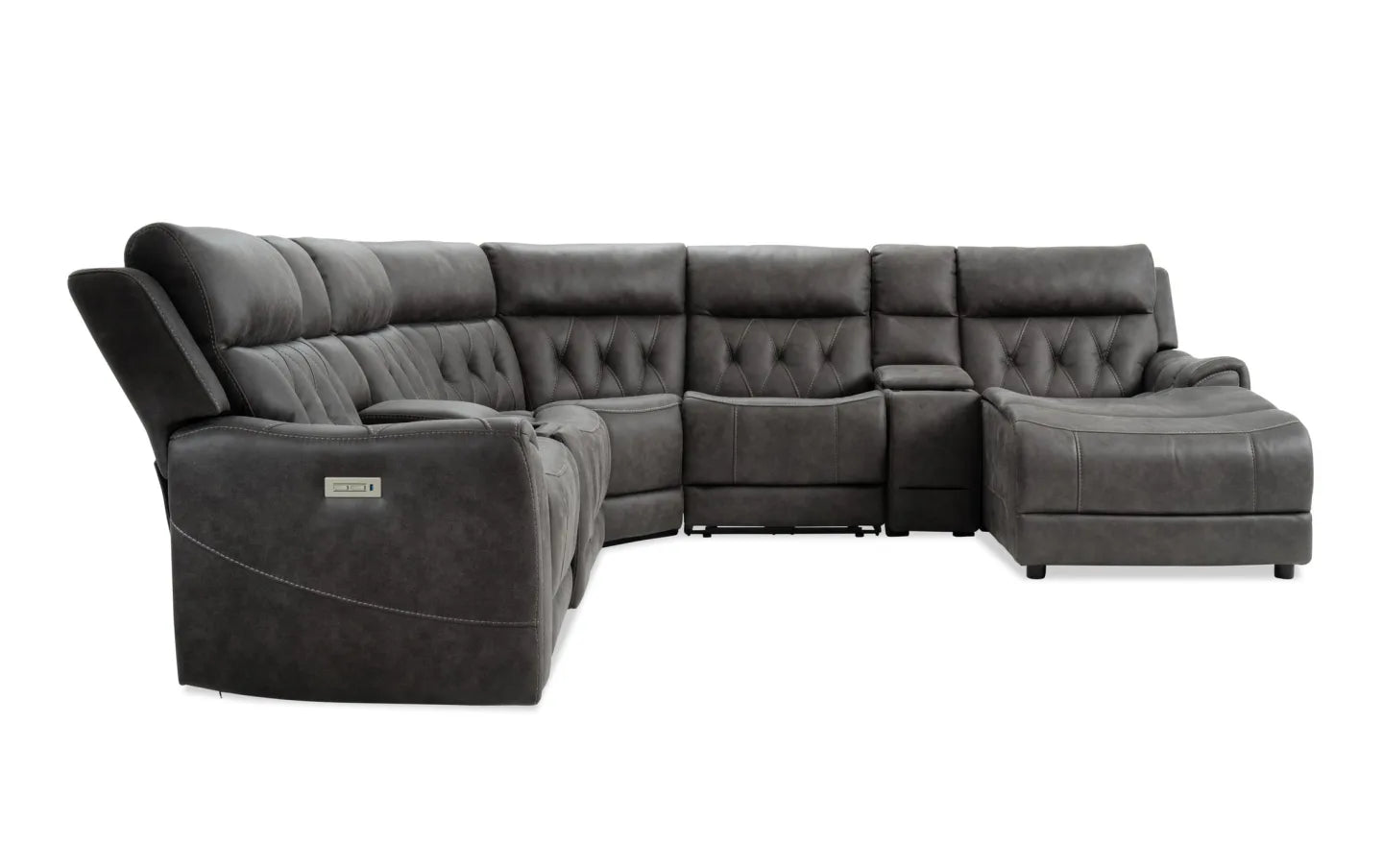 Canyon Gray Power Reclining Sectional with Chaise