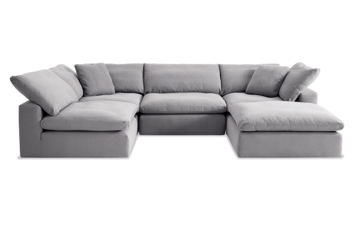 Dream Gray Modular Sectional with Ottoman