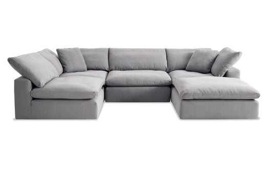 Dream Gray Modular Sectional with Ottoman