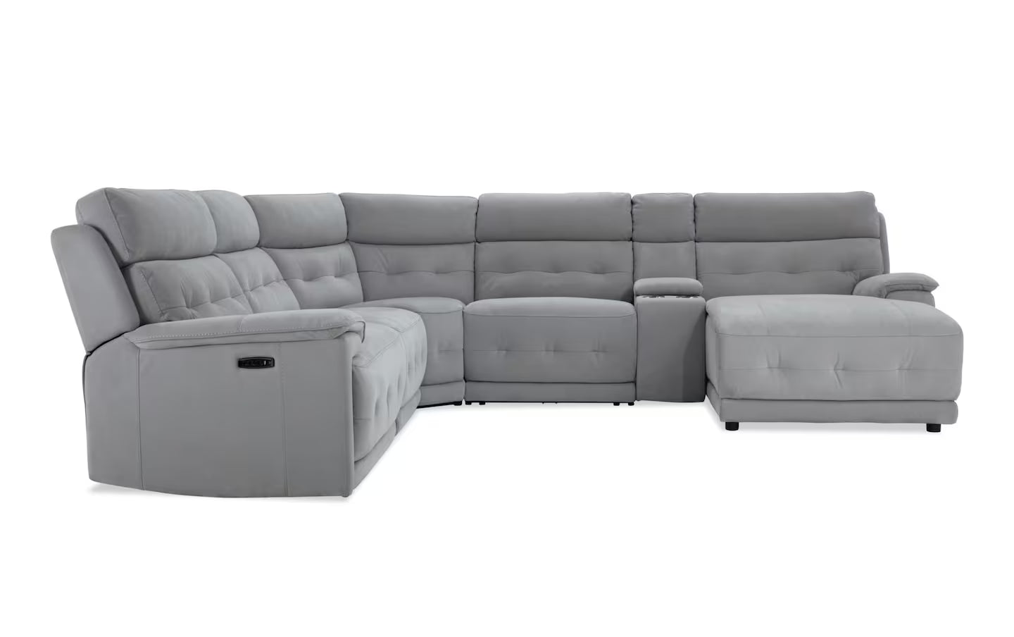Rumor Gray Power Reclining Sectional with Chaise