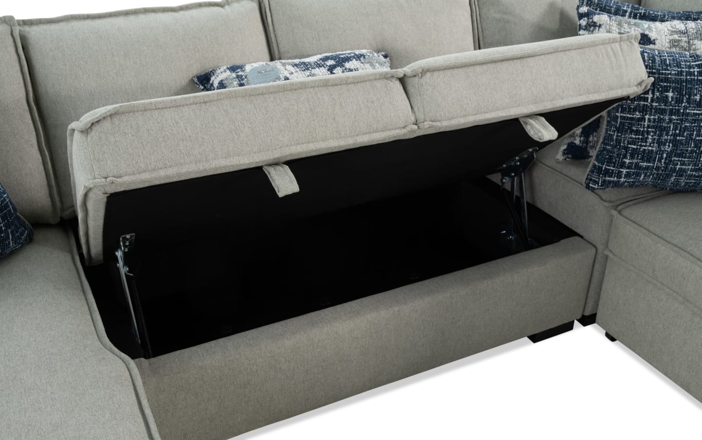 Playmax Gray Pop-Up Sleeper Chaise Sectional with USB & USB-C Port