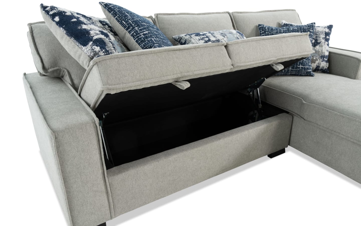 Playmax Gray Chaise Sectional with Double Storage
