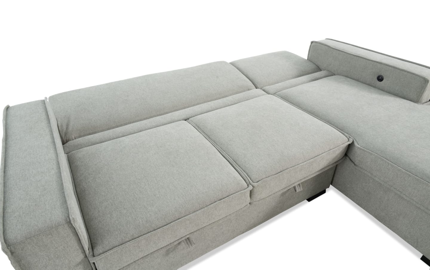 Playmax Gray Chaise Sectional with Double Storage