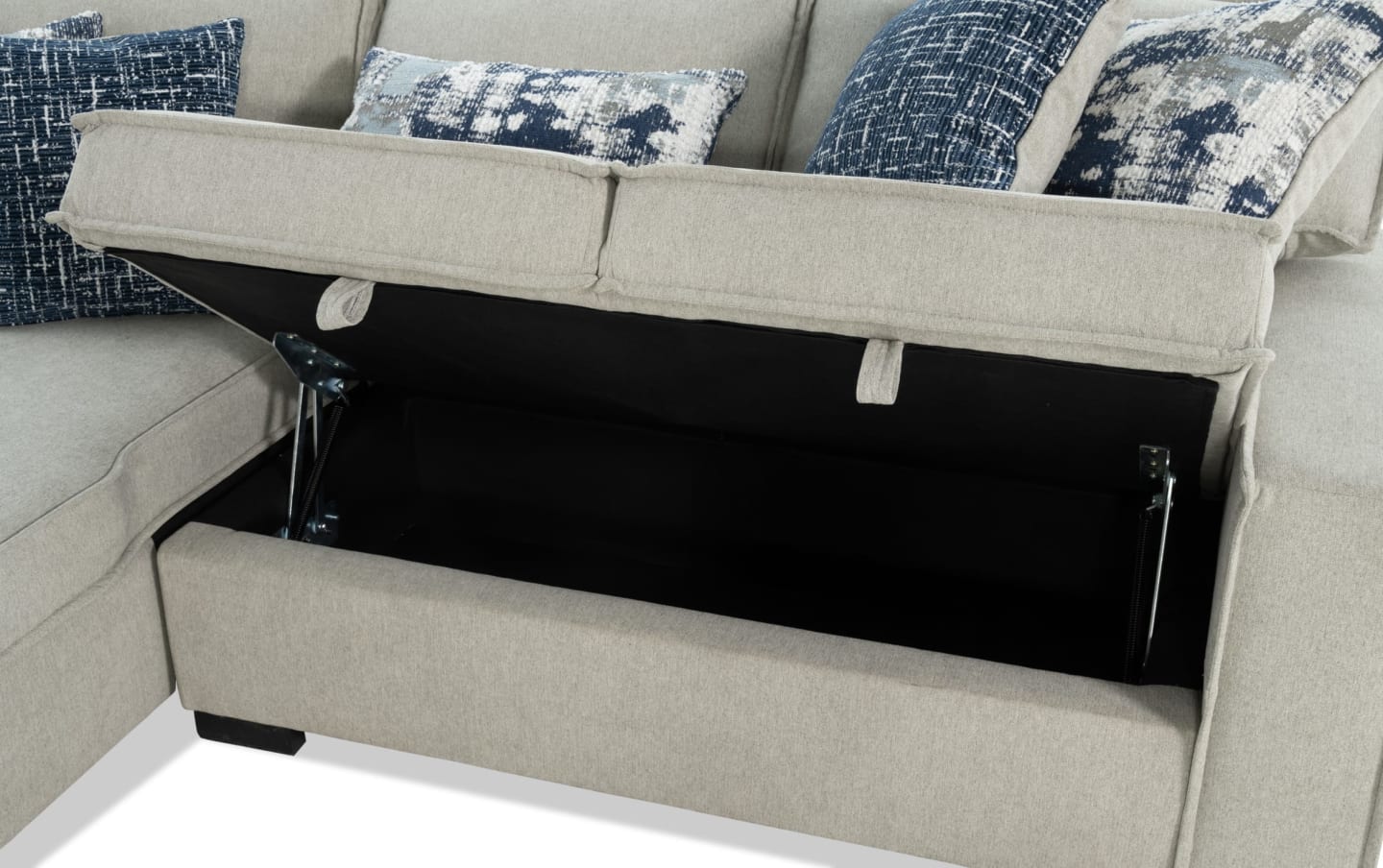 Playmax Gray Chaise Sectional with Double Storage
