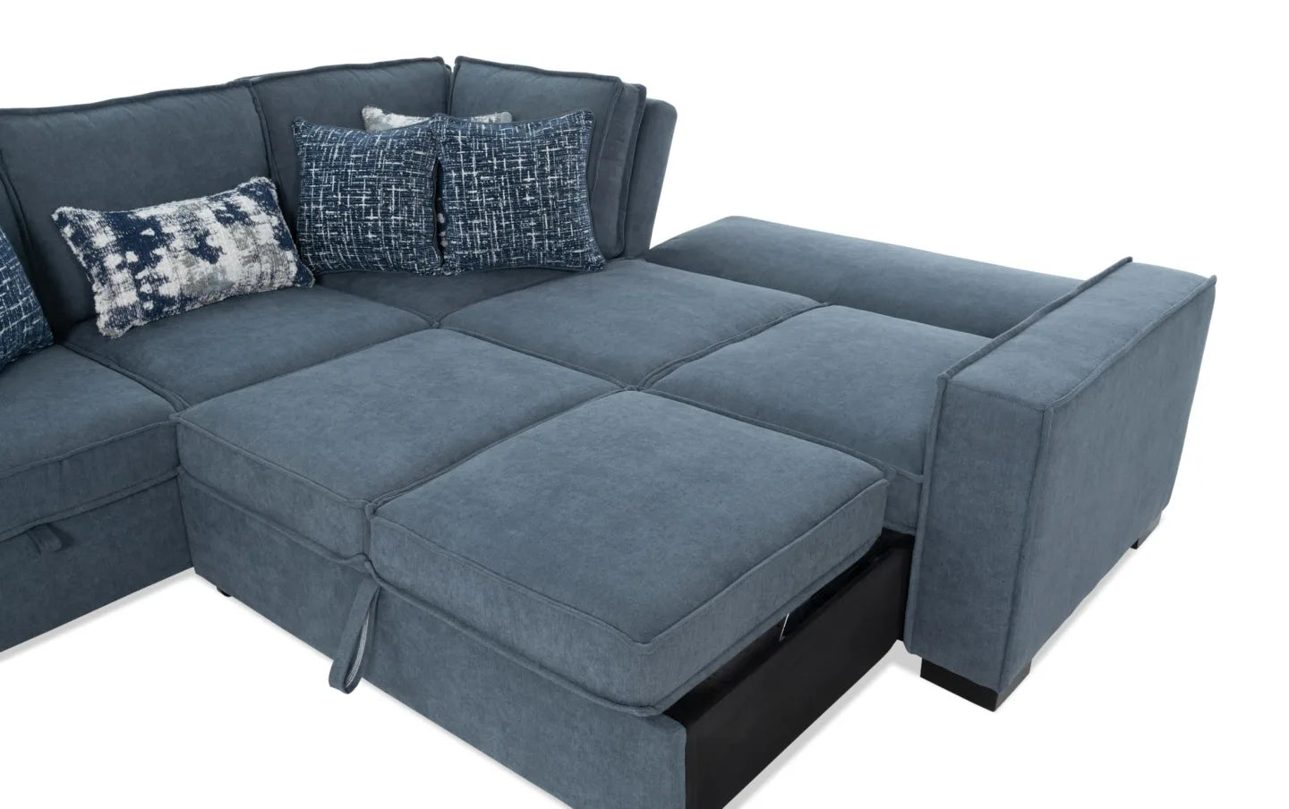 Playmax Denim Sectional with USB & USB-C Port