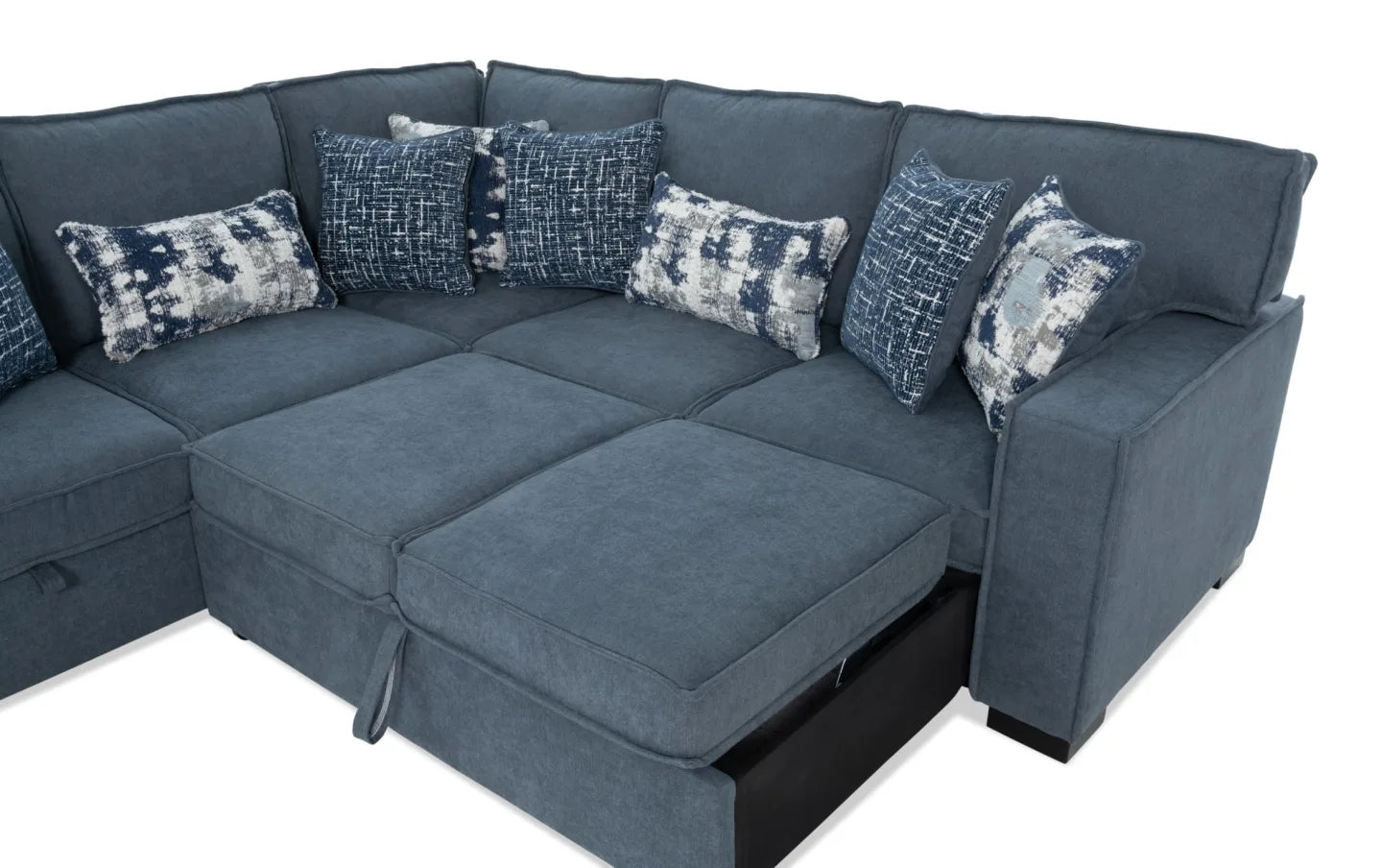 Playmax Denim Sectional with USB & USB-C Port