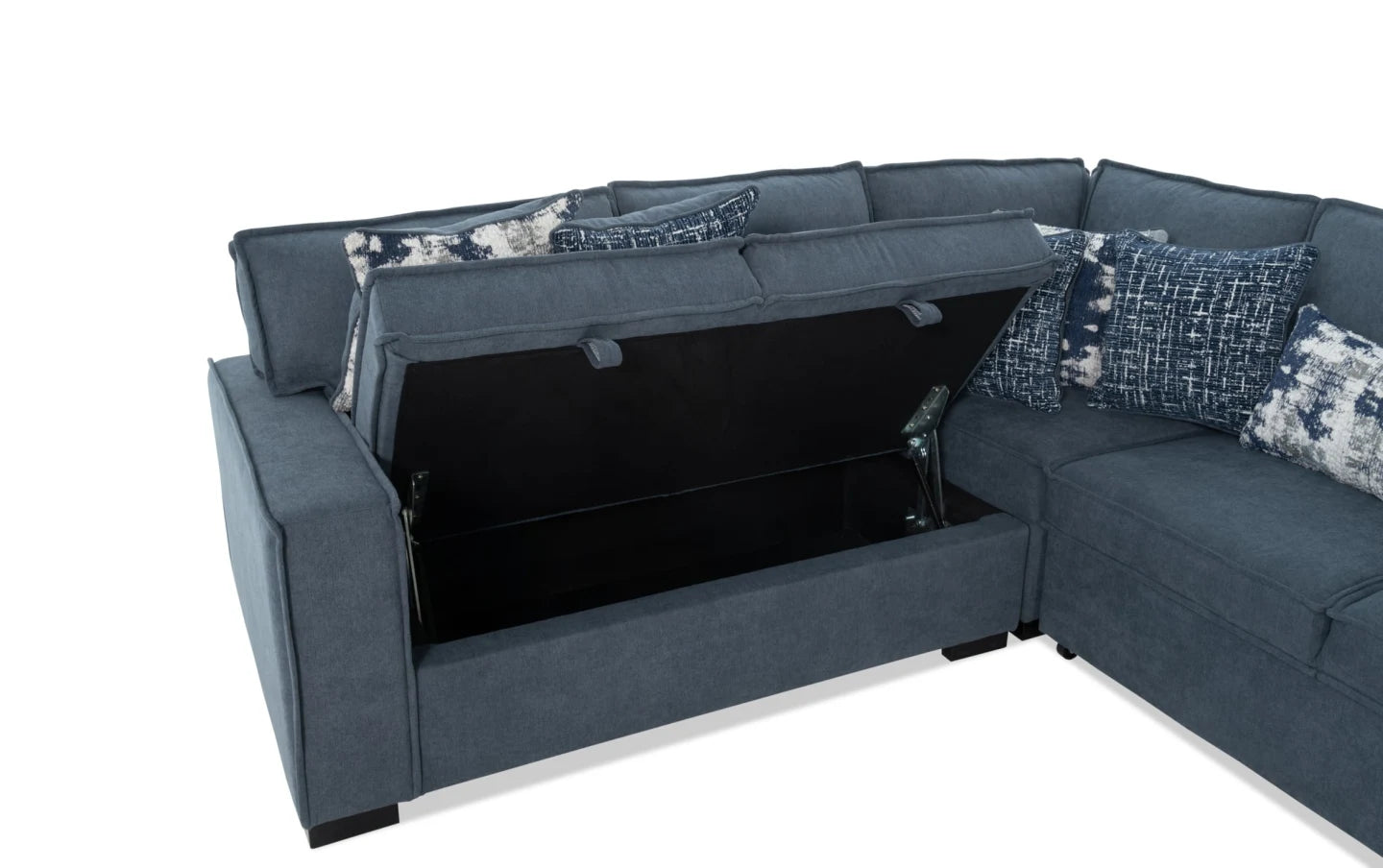 Playmax Denim Sectional with USB & USB-C Port