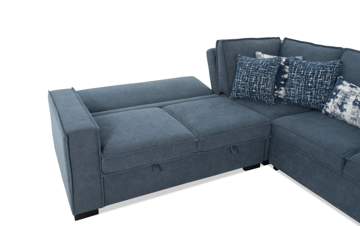 Playmax Denim Sectional with USB & USB-C Port