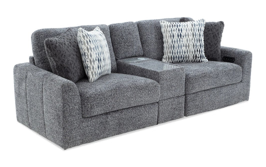 Amplify Gray 3 Piece Immersive Audio Modular Loveseat with Console