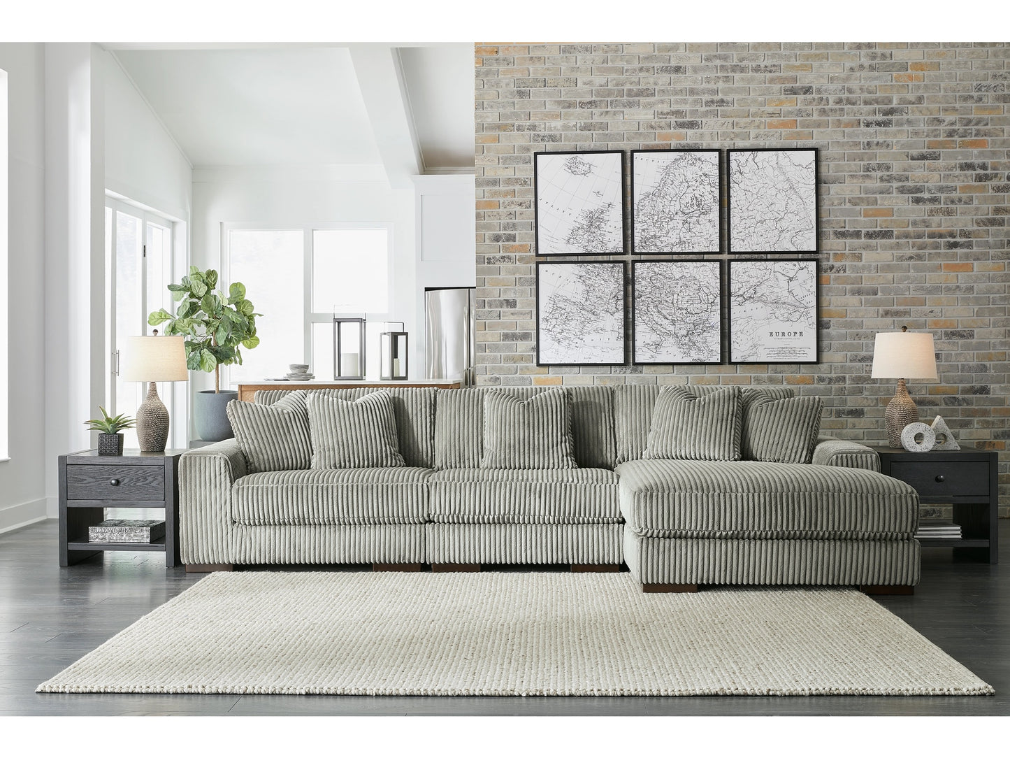 Sofá modular de 3 piezas Lindyn con chaise longue