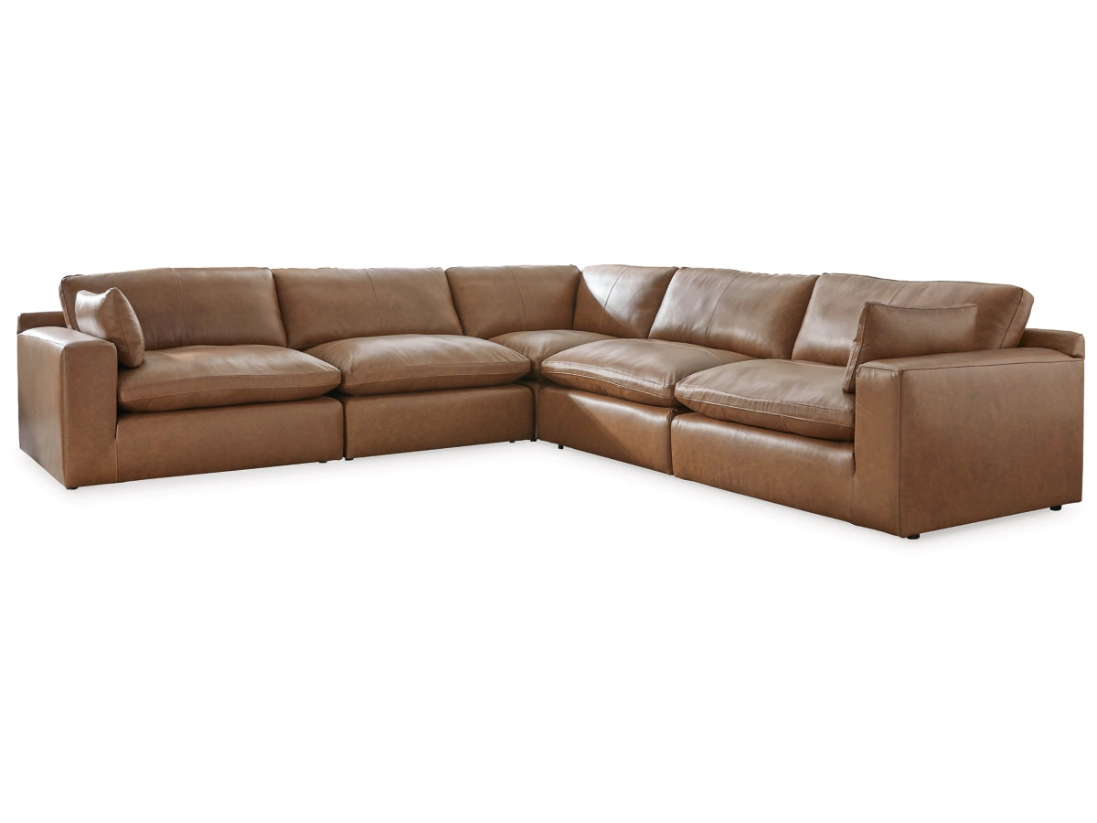 Emilia 5-Piece Leather Modular Sectional