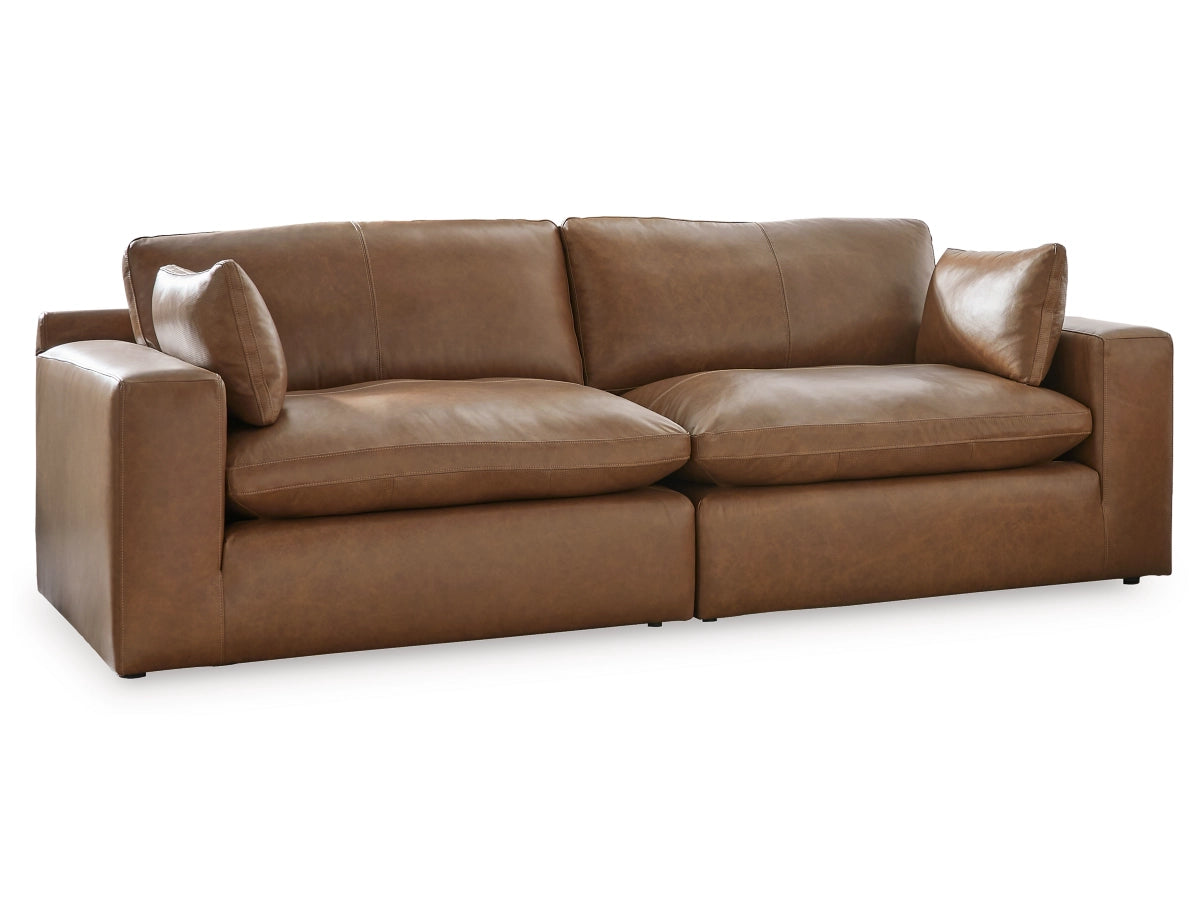 Emilia 2-Piece Leather Modular Loveseat