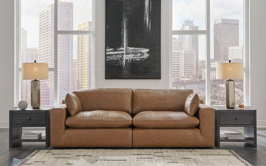 Emilia 2-Piece Leather Modular Loveseat
