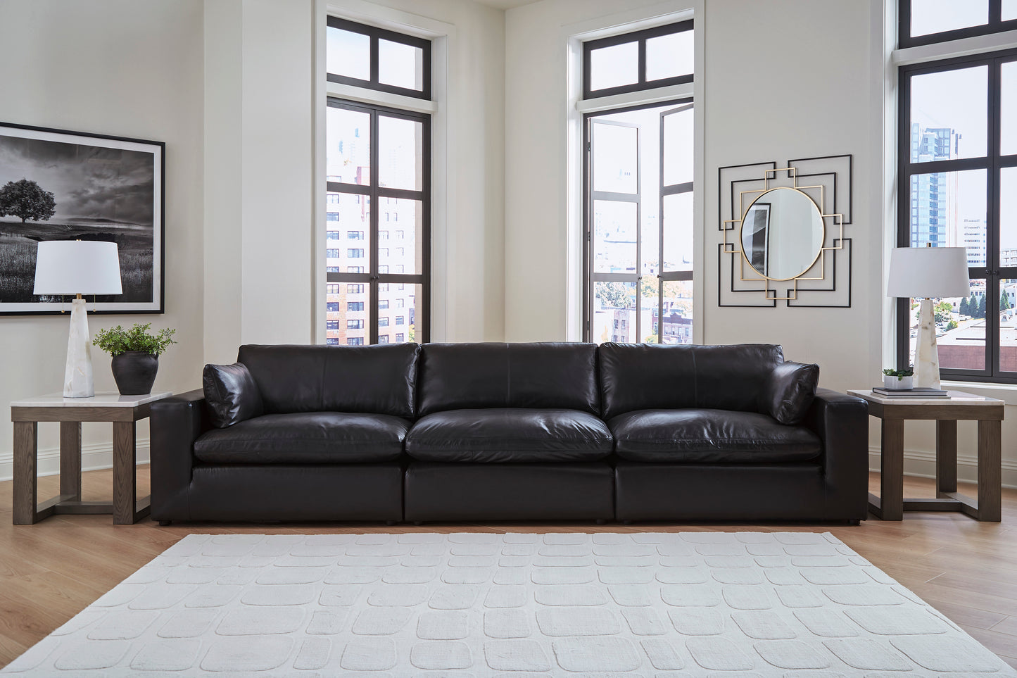 Emilia 3-Piece Modular Leather Sofa