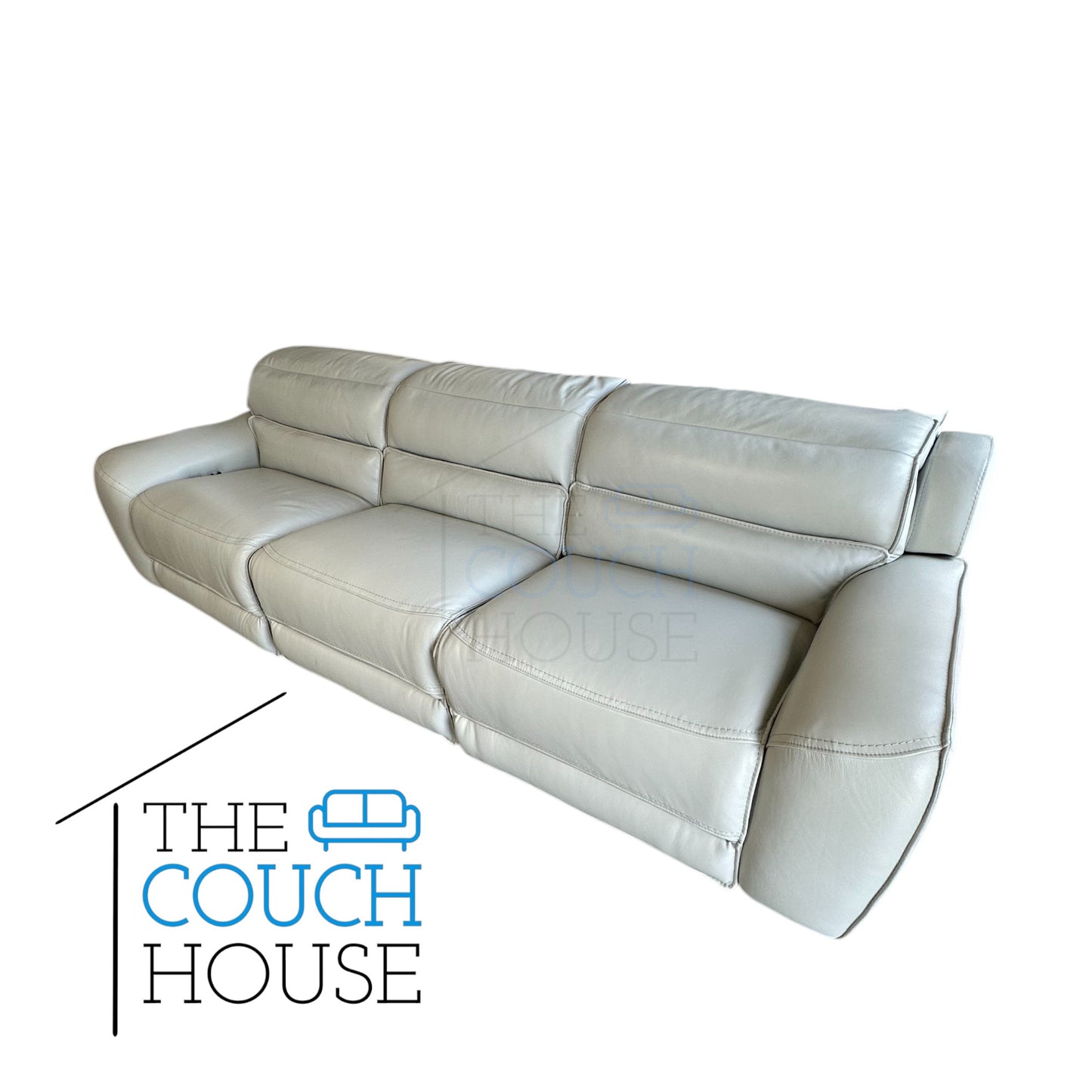 Milan Fog Leather Power Reclining Sofa & Loveseat
