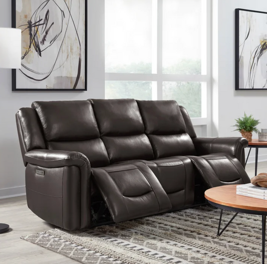 Alba Leather Power Reclining Sofa with Power Headrests