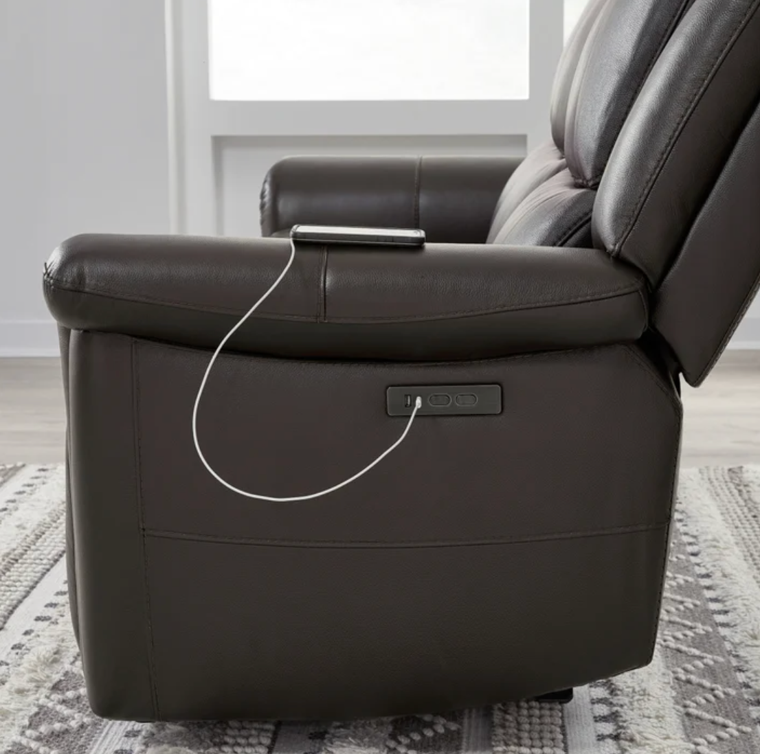 Alba Leather Power Reclining Sofa with Power Headrests