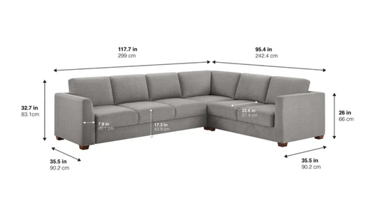 Thomasville Caler Convertible Sleeper Sectional with Storage