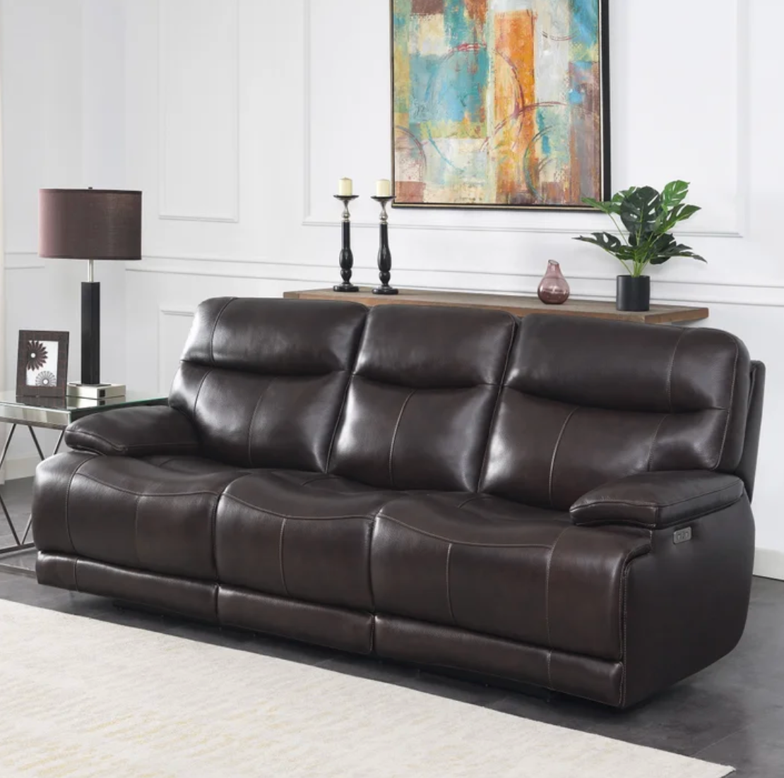 (Refurbished) Ridgewin Leather Reclining Sofa