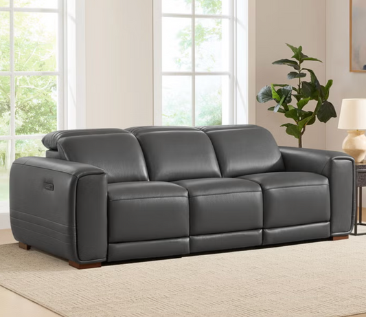 Karson Leather Power Reclining Sofa with Power Headrests