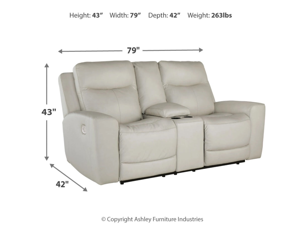Sofá reclinable y sofá de dos plazas de cuero con doble mecanismo eléctrico Mindanao