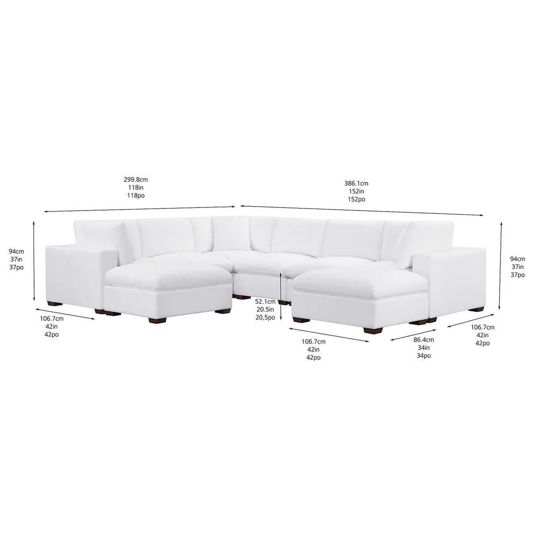 Thomasville Lowell 8-piece Modular Sectional - White