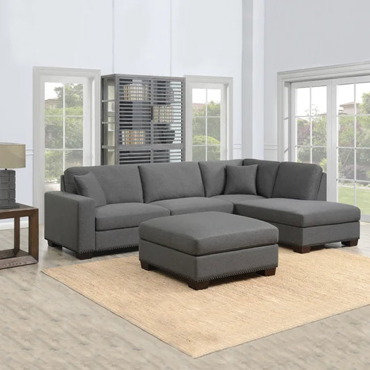 Thomasville Artesia Fabric Sectional with Ottoman