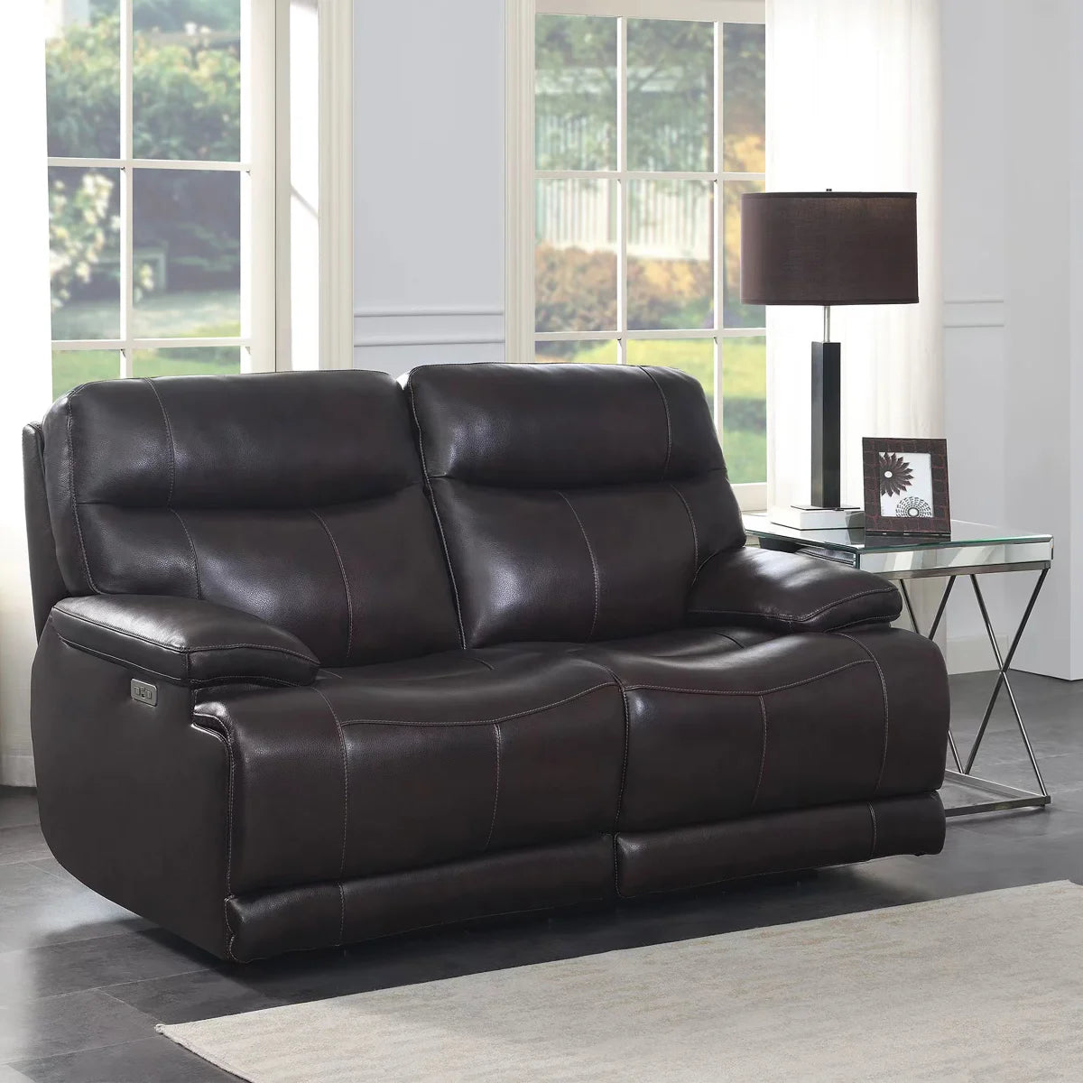 Ridgewin Leather Power Reclining Sofa & Loveseat Set