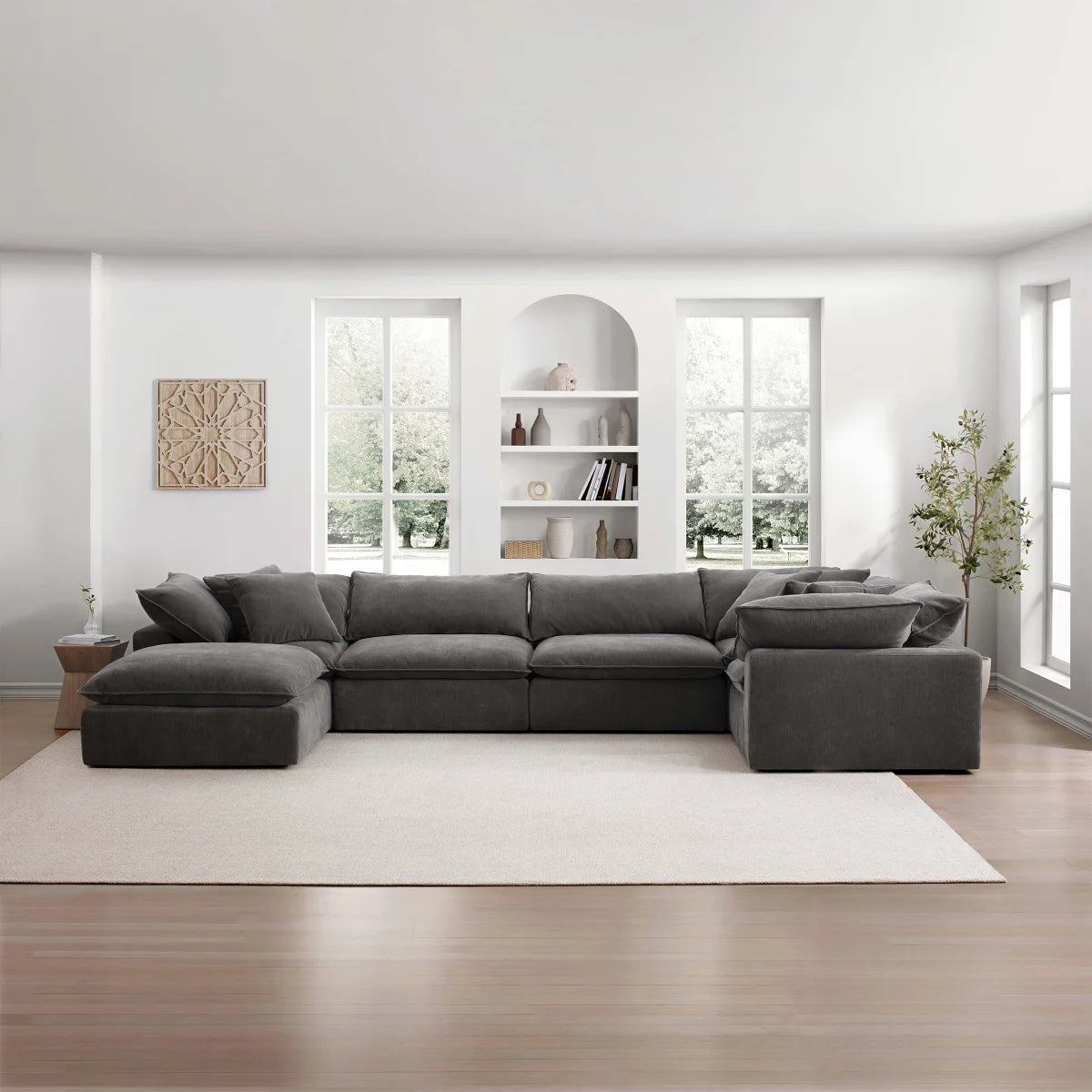 Sereen Dark Gray Fabric Modular Sectional
