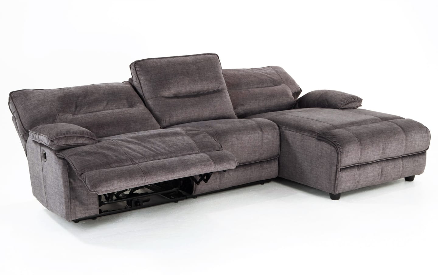 Chaise seccional reclinable eléctrico de 3 piezas Pacifica Gray