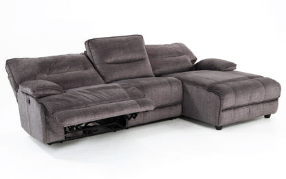 Chaise seccional reclinable eléctrico de 3 piezas Pacifica Gray