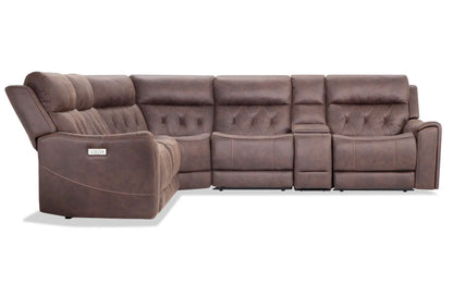 Canyon Walnut Power Reclining Sectional Sofa with Power Headrest