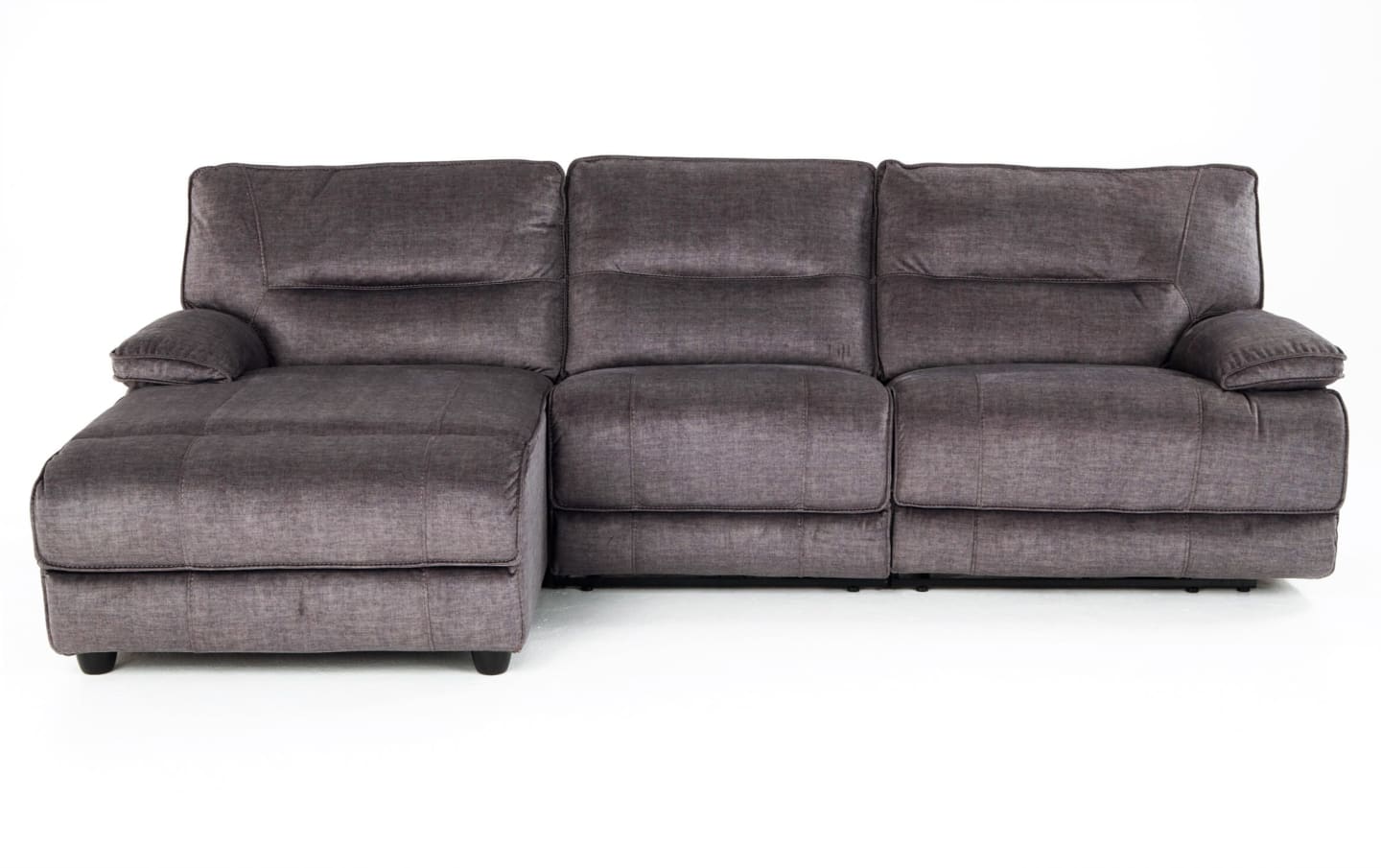 Chaise seccional reclinable eléctrico de 3 piezas Pacifica Gray