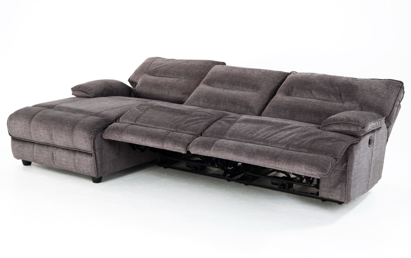 Chaise seccional reclinable eléctrico de 3 piezas Pacifica Gray