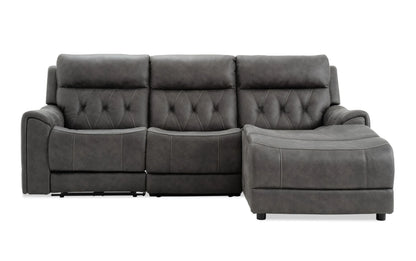 Canyon Gray Power Reclining 3 Piece Right Arm Facing Chaise Sectional