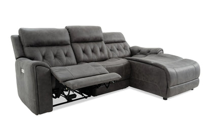 Canyon Gray Power Reclining 3 Piece Right Arm Facing Chaise Sectional
